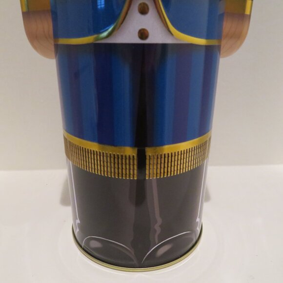 Christmas Blue Nutcracker Tin Can Silver Crane Co. Keepsake Gift Empty Container - Picture 4 of 13